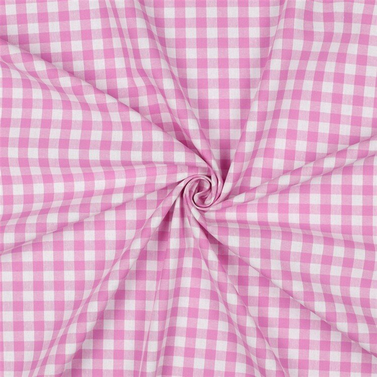 Baumwollpopeline garngefärbt - Vichy Karo 10mm *Vera* - hellpink
