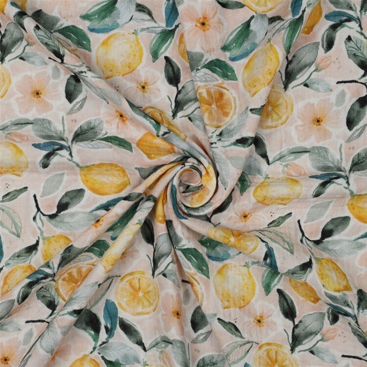 Musselin Digital LEMONS - PEACH