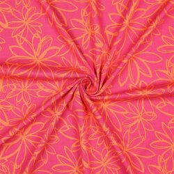 Viskose Jersey Blumen - pink