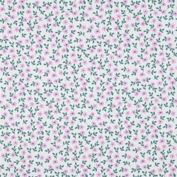 Baumwollpopeline Bio~Organic Blumen - weiß