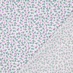 Baumwollpopeline Bio~Organic Blumen - weiß