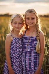 Feine Baumwollpopeline Blumen & CHECKS - CARAMEL