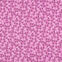 Baumwollpopeline Bio~Organic Blumen - PURPLE
