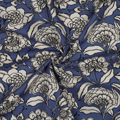 Canvas große Blumen - jeans