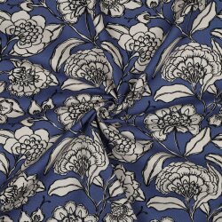 Canvas große Blumen - jeans
