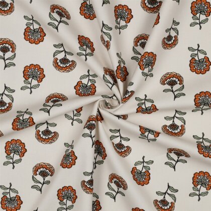 Canvas Blumenregen - creme/orange