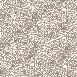 0,5 Meter - Viskosejersey  Rosenabdruck - beige