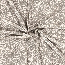 0,5 Meter - Viskosejersey  Rosenabdruck - beige