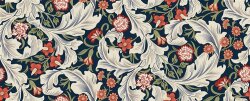 Interieurstoff Panama Blumen - dunkelblau