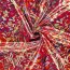 Polyester Satin bunte Kleckse - dunkelrot