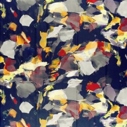Polyester Satin bunte Kunst - stahlblau
