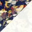 Polyester Satin bunte Kunst - stahlblau