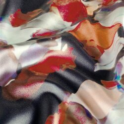 Polyester Satin bunte Kunst - dunkelblau