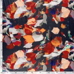 Polyester Satin bunte Kunst - dunkelblau