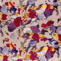 Polyester Satin bunte Kunst - hellaltrosa