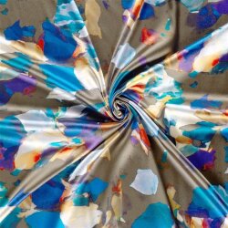 Polyester Satin bunte Kunst - kaltbraun