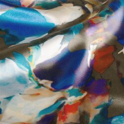 Polyester Satin bunte Kunst - kaltbraun