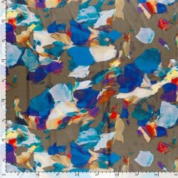 Polyester Satin bunte Kunst - kaltbraun