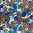 Polyester Satin bunte Kunst - kaltbraun