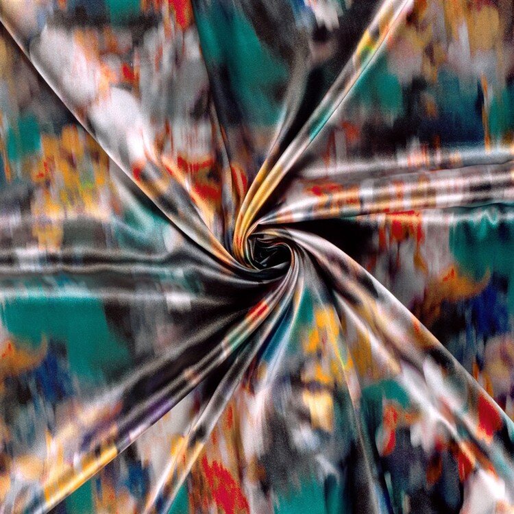 Polyester Satin verschwommene Kunst - grün