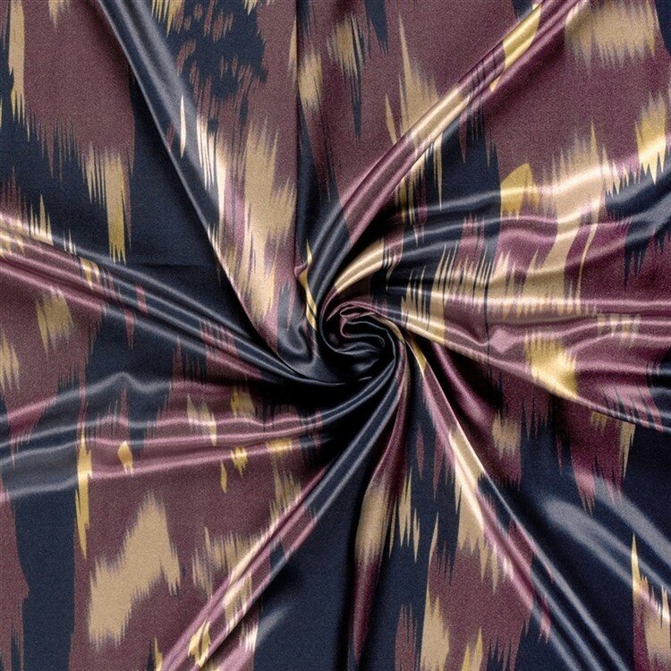 Polyester Satin große Farbtupfen - lila