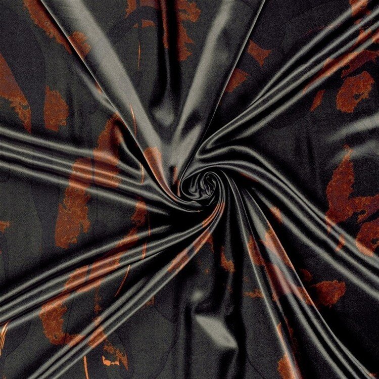 Polyester Satin Kunst - schwarz