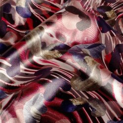 Polyester Satin bunte Tierfellkunst - dunkelrot