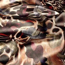 Polyester Satin bunte Tierfellkunst - rost