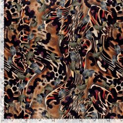 Polyester Satin bunte Tierfellkunst - rost