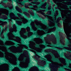 Polyester Satin Samt LEO- grün