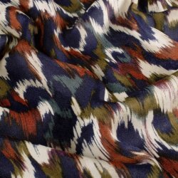 Polyester Satin Samt verschwommene Kreise - dunkelblau
