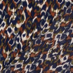 Polyester Satin Samt verschwommene Kreise - dunkelblau