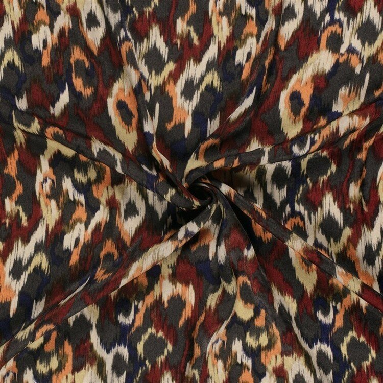 Polyester Satin Samt verschwommene Kreise - kaltbraun