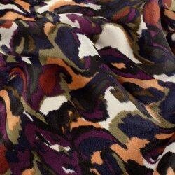 Polyester Satin Samt abstrakte Blätterranken - salbei
