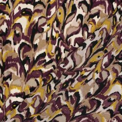 Polyester Satin Samt abstrakte Blätterranken - lila