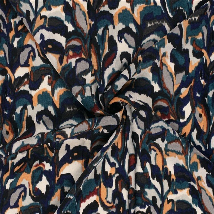 Polyester Satin Samt abstrakte Blätterranken