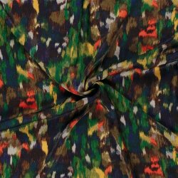Polyester Satin Samt bunte Kunst - stahlblau