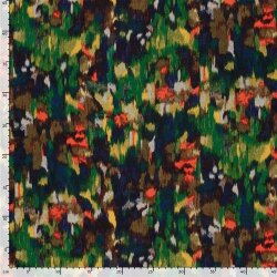 Polyester Satin Samt bunte Kunst - stahlblau