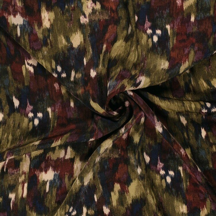 Polyester Satin Samt bunte Kunst - kaltbraun