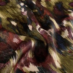 Polyester Satin Samt bunte Kunst - kaltbraun
