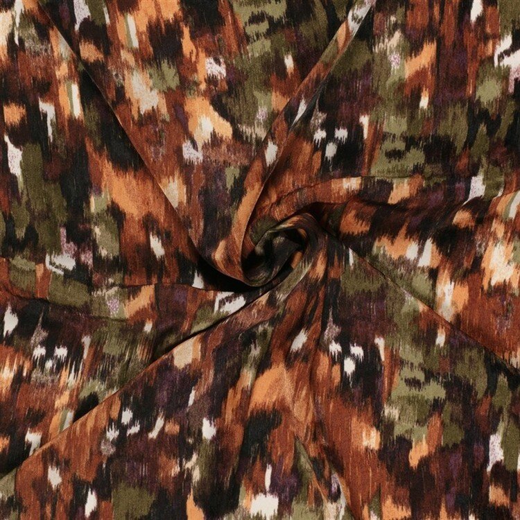 Polyester Satin Samt bunte Kunst - steinrot