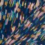 Polyester Satin Samt bunte Streifenkunst - stahlblau