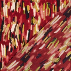 Polyester Satin Samt bunte Streifenkunst - paprikarot