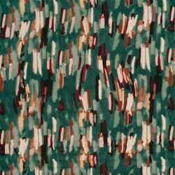 Polyester Satin Samt bunte Streifenkunst - waldgrün