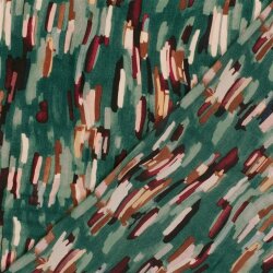 Polyester Satin Samt bunte Streifenkunst - waldgrün