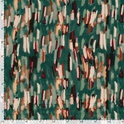 Polyester Satin Samt bunte Streifenkunst - waldgrün