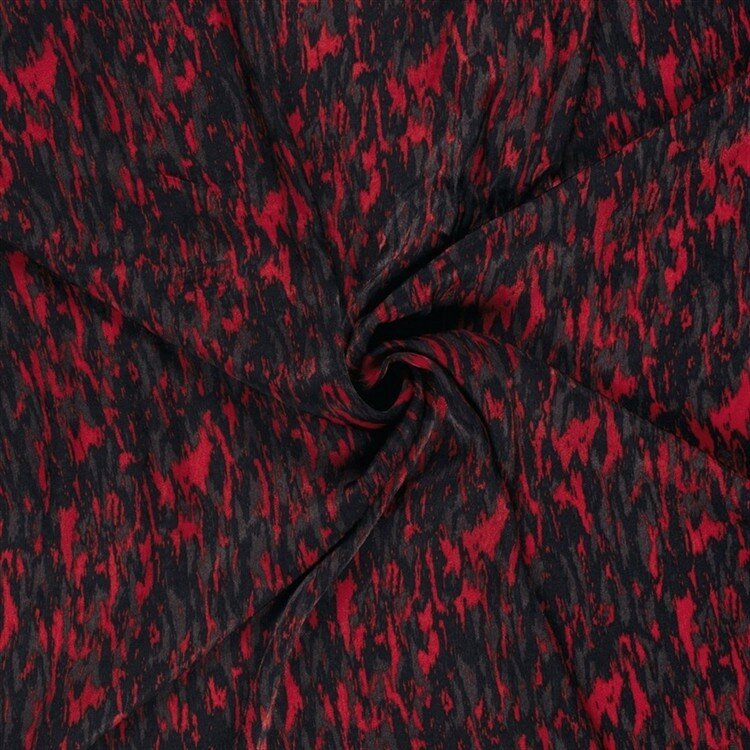 Polyester Satin Samt Muster - rot