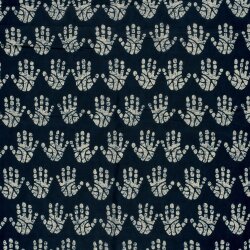 Baumwollvoile Batik-Handabdrücke - dunkel indigo