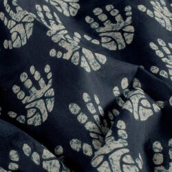 Baumwollvoile Batik-Handabdrücke - dunkel indigo
