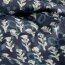 Baumwollvoile Blumenreihen - dunkel indigo